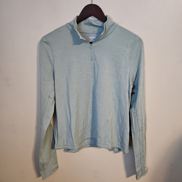 Allbirds Quarter Zip Pullover Natural Run Mid Layer Green Hush Athleisure Casual - Picture 1 of 10